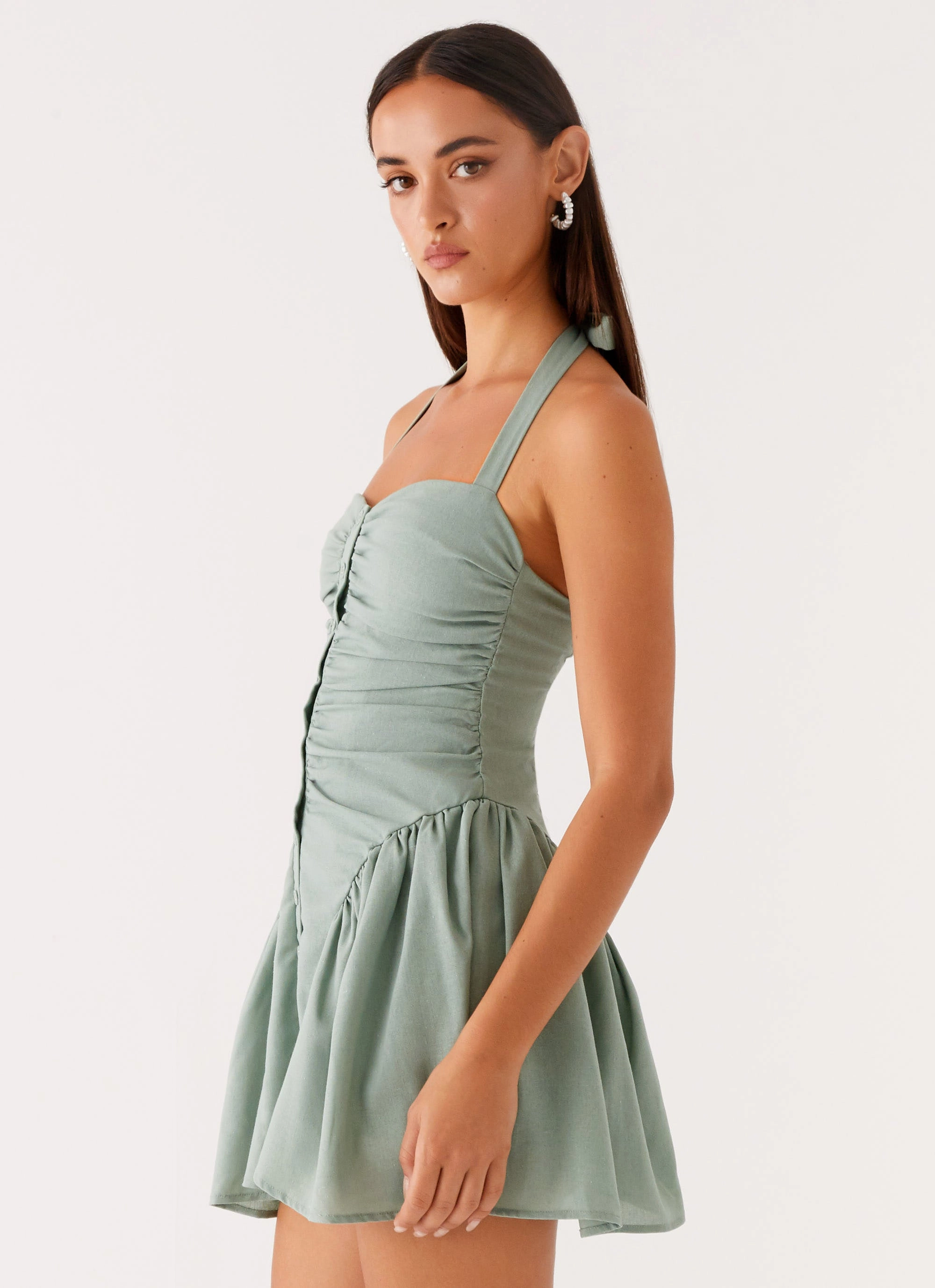 Simple Layer Fable Mini Dress - Sage