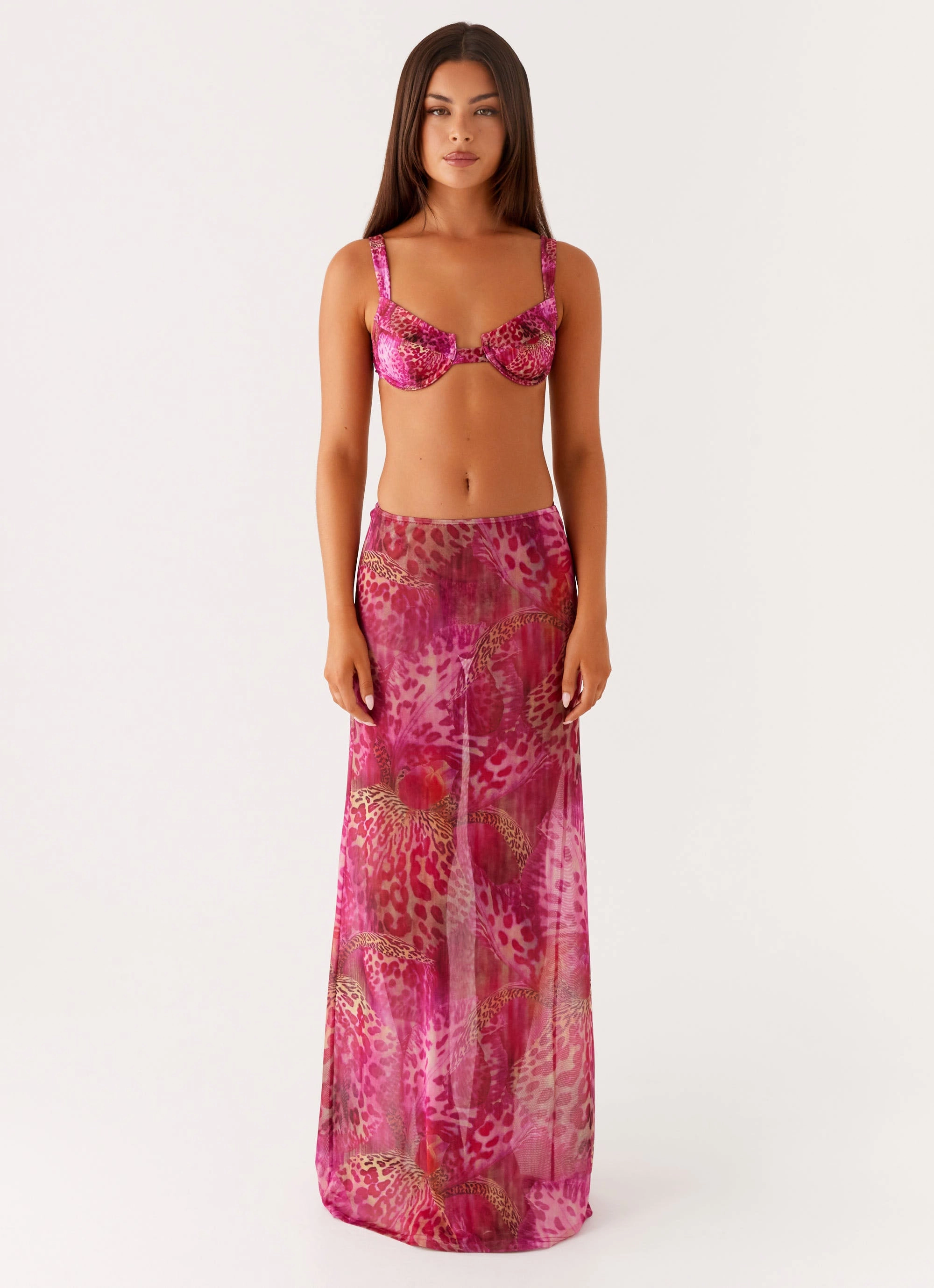 Neat Fit Hypoallergenic fabric Camellia Maxi Skirt - Lavender Lagoon