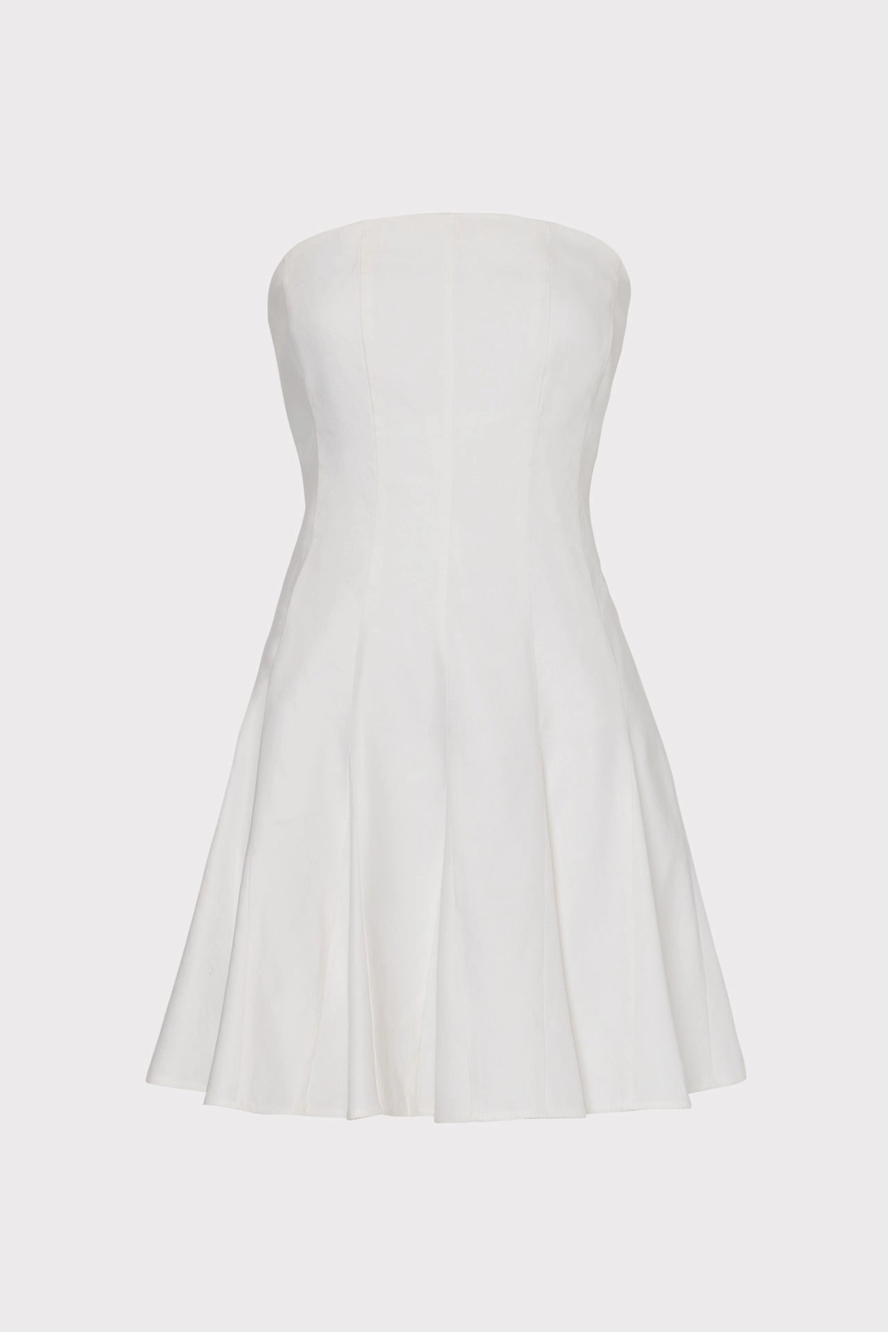 Cameron Solid Linen Strapless Dress Trendy midi dress