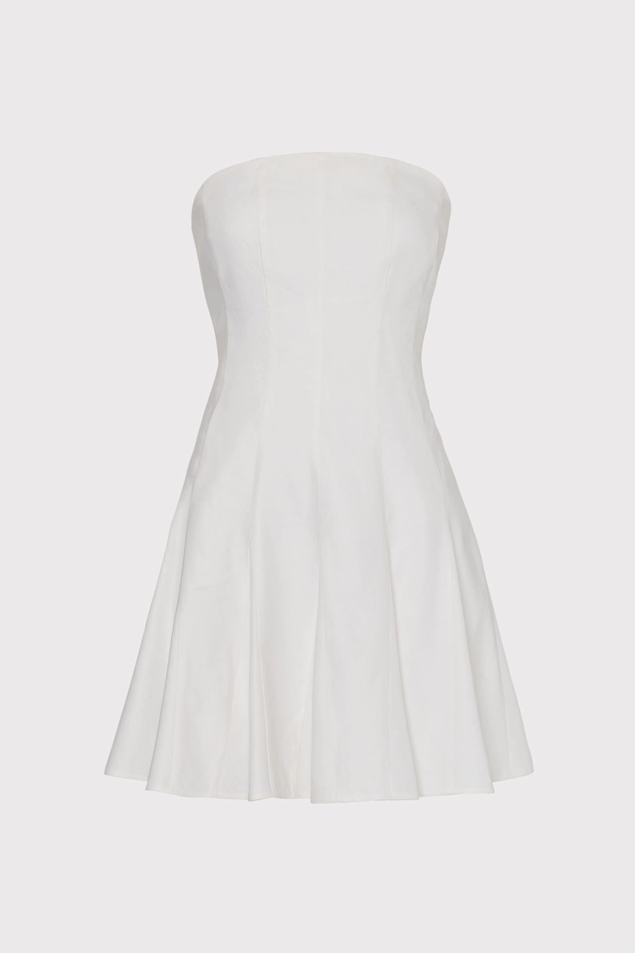 Cameron Solid Linen Strapless Dress Front-Slit Easy Comfort Look