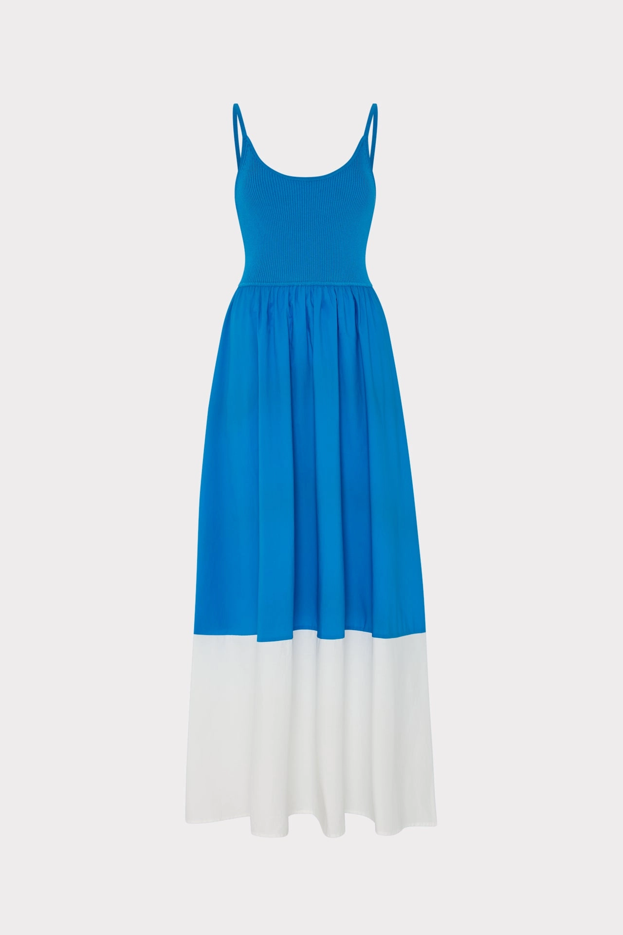 Cami Knit Poplin Blocked Midi Dress Soft Balance Formal Choice