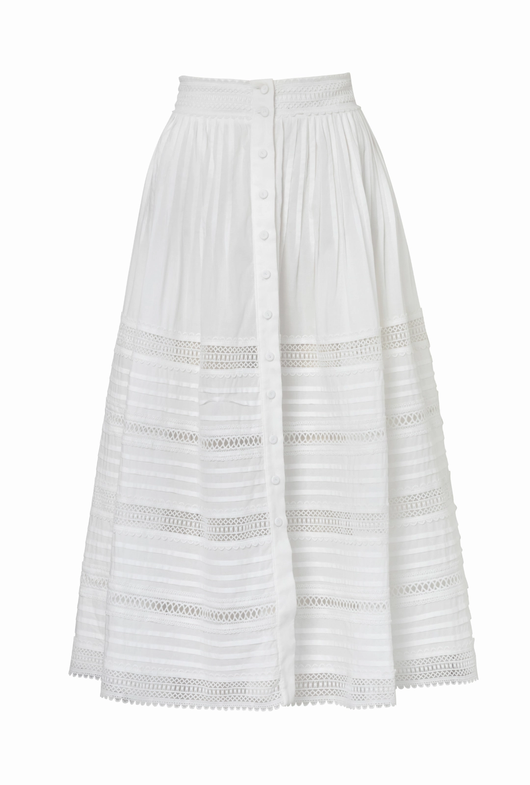 CAMILA  MIDI SKIRT WHITE Wrinklefree
