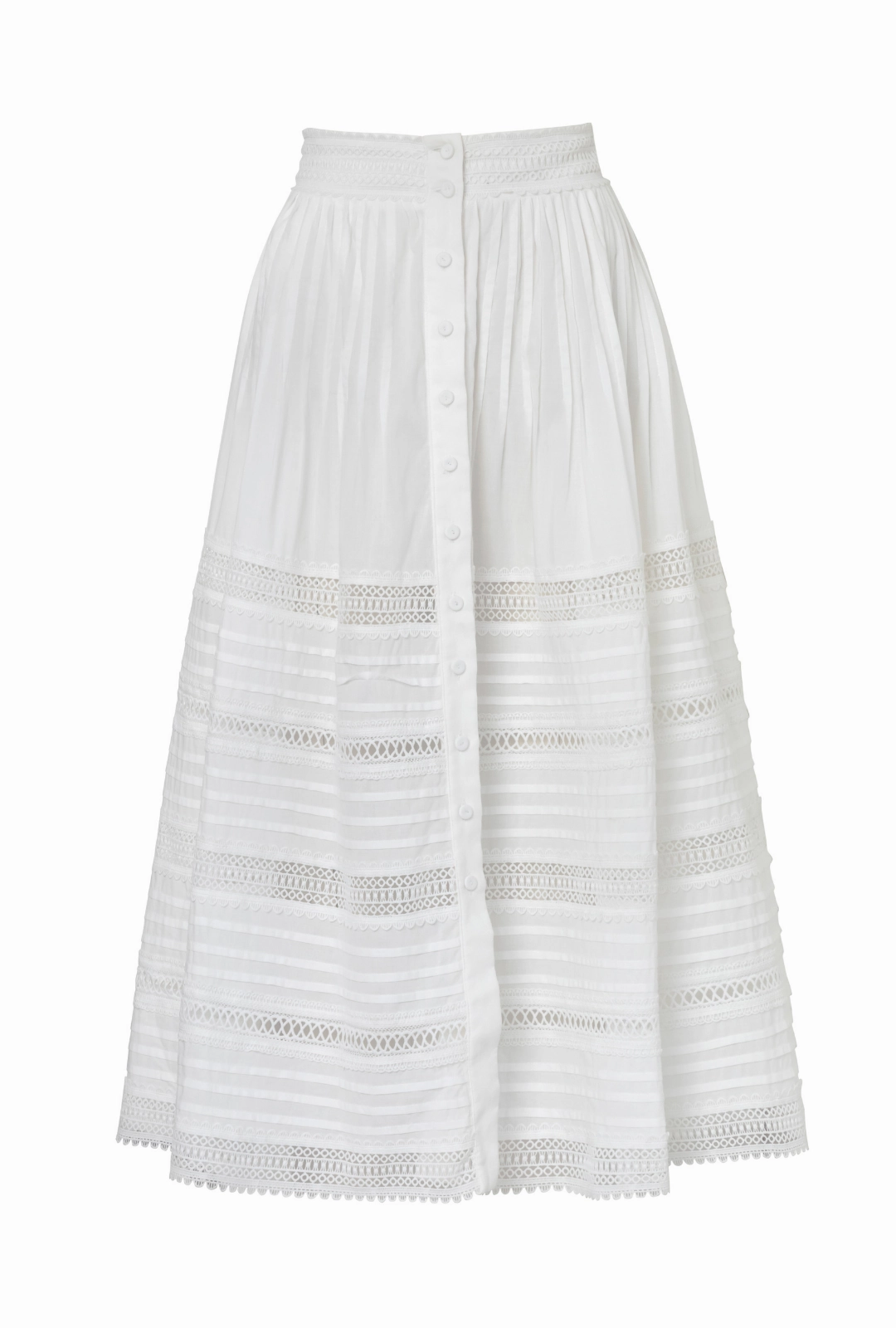 CAMILA  MIDI SKIRT WHITE Dynamic Motion Work Comfort
