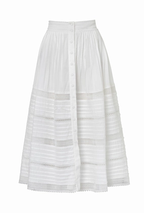 Bonded Seam Technology CAMILA  MIDI SKIRT WHITE