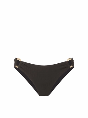 Tropical Swim Saltwater Proof Stitch Reinforcement Camilla Ring Bottom In Black Texture