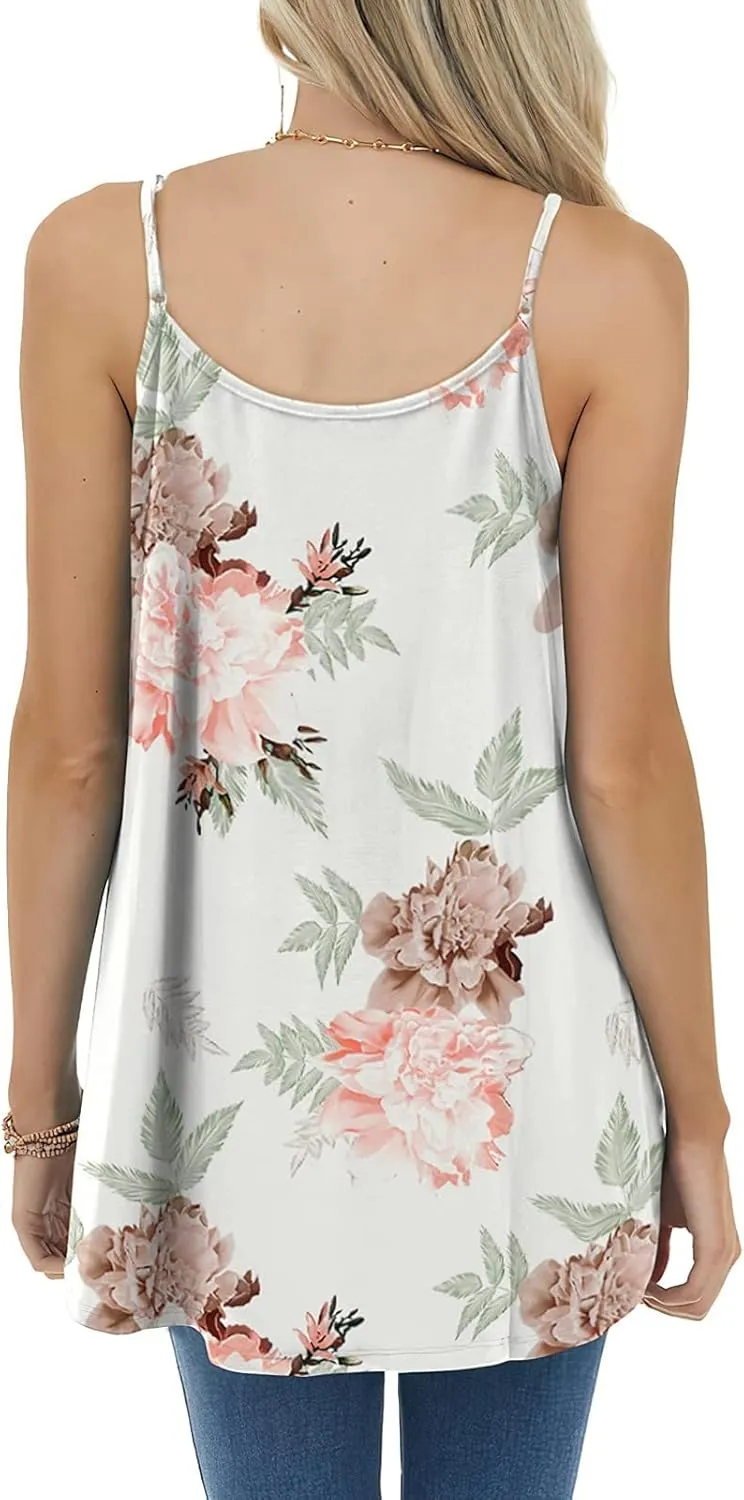 Camisole Tops for Women Adjustable Spaghetti Strap Tank Top Vacation Outfits 2025 Fashion Summer