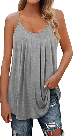 Camisole Tops for Women Adjustable Spaghetti Strap Tank Top Vacation Outfits 2025 Fashion Summer