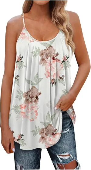 Camisole Tops for Women Adjustable Spaghetti Strap Tank Top Vacation Outfits 2025 Fashion Summer