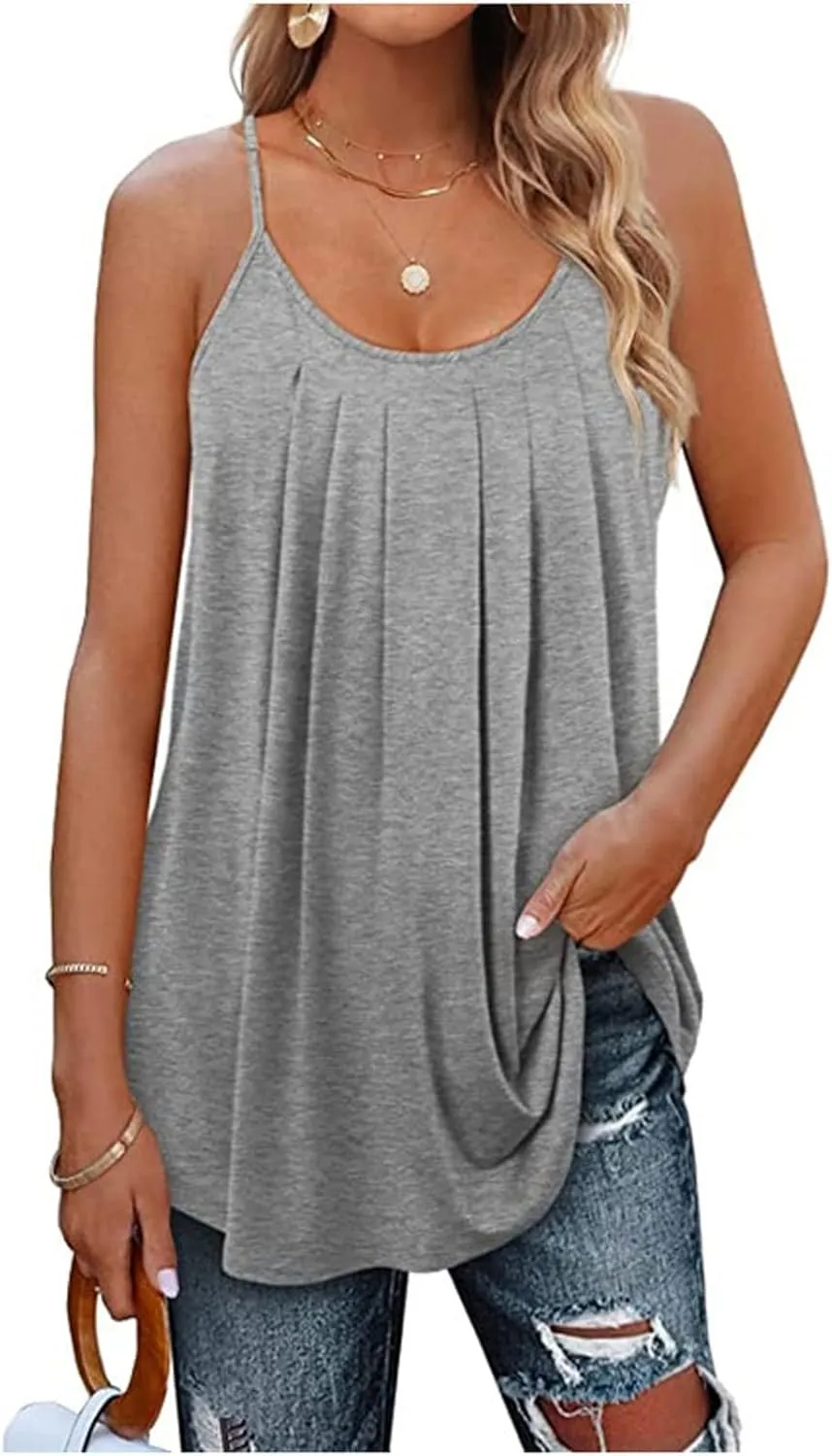 Camisole Tops for Women Adjustable Spaghetti Strap Tank Top Vacation Outfits 2025 Fashion Summer