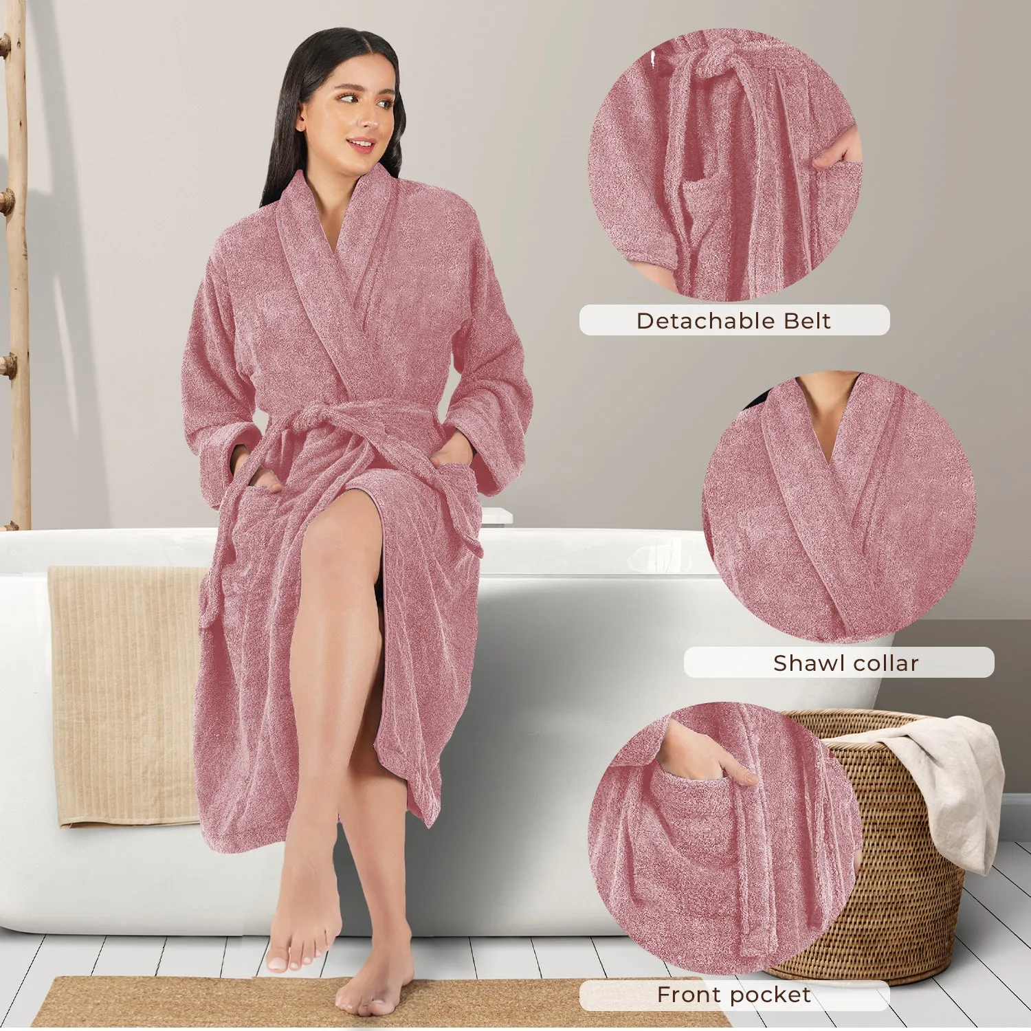 Canningvale  550 GSM Cotton Bathrobe  for Women