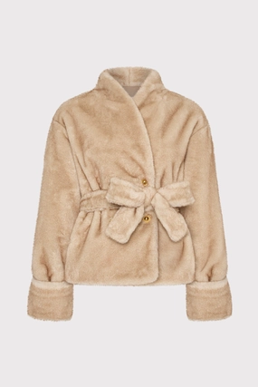 Faux Fur Shawl Jacket Moisture Wicking Finish