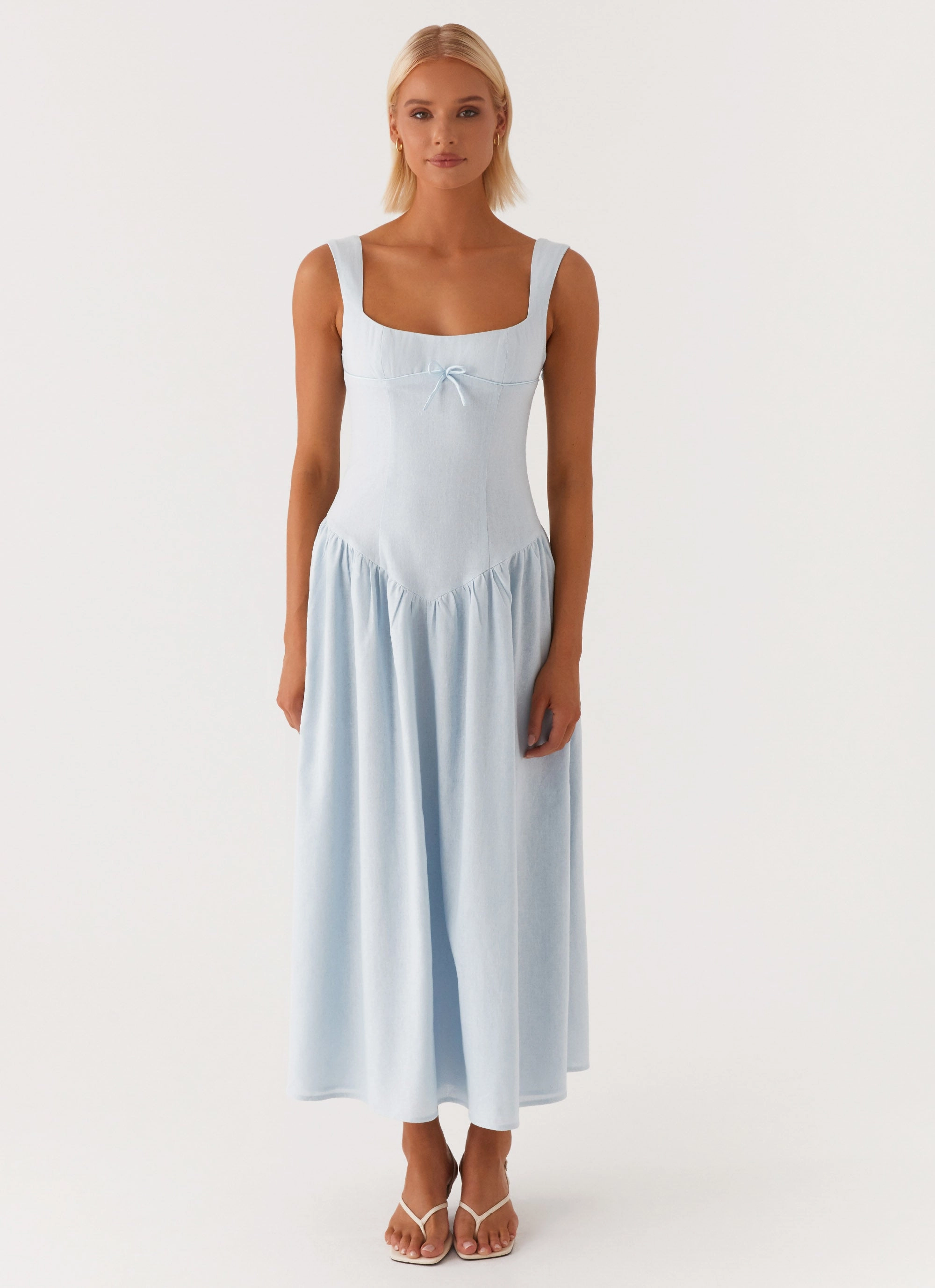Suzie Midi Dress - Blue Comfortable Layering