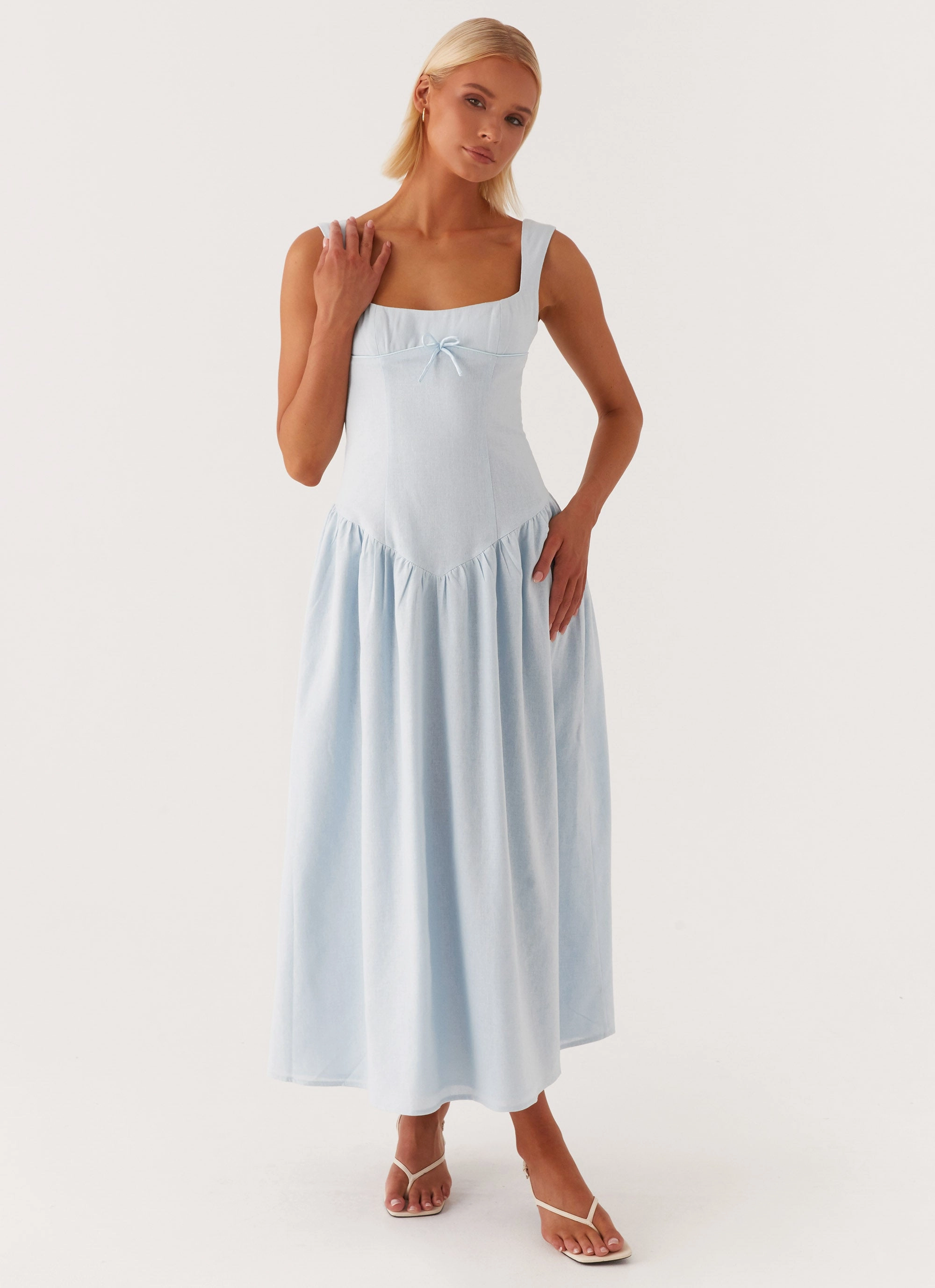 Suzie Midi Dress - Blue Comfy and Cozy