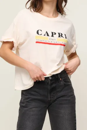 Relaxed Fit Shirt Capri Boyfriend Tee