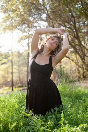 Agnes dress in Black Linen Smart Wear