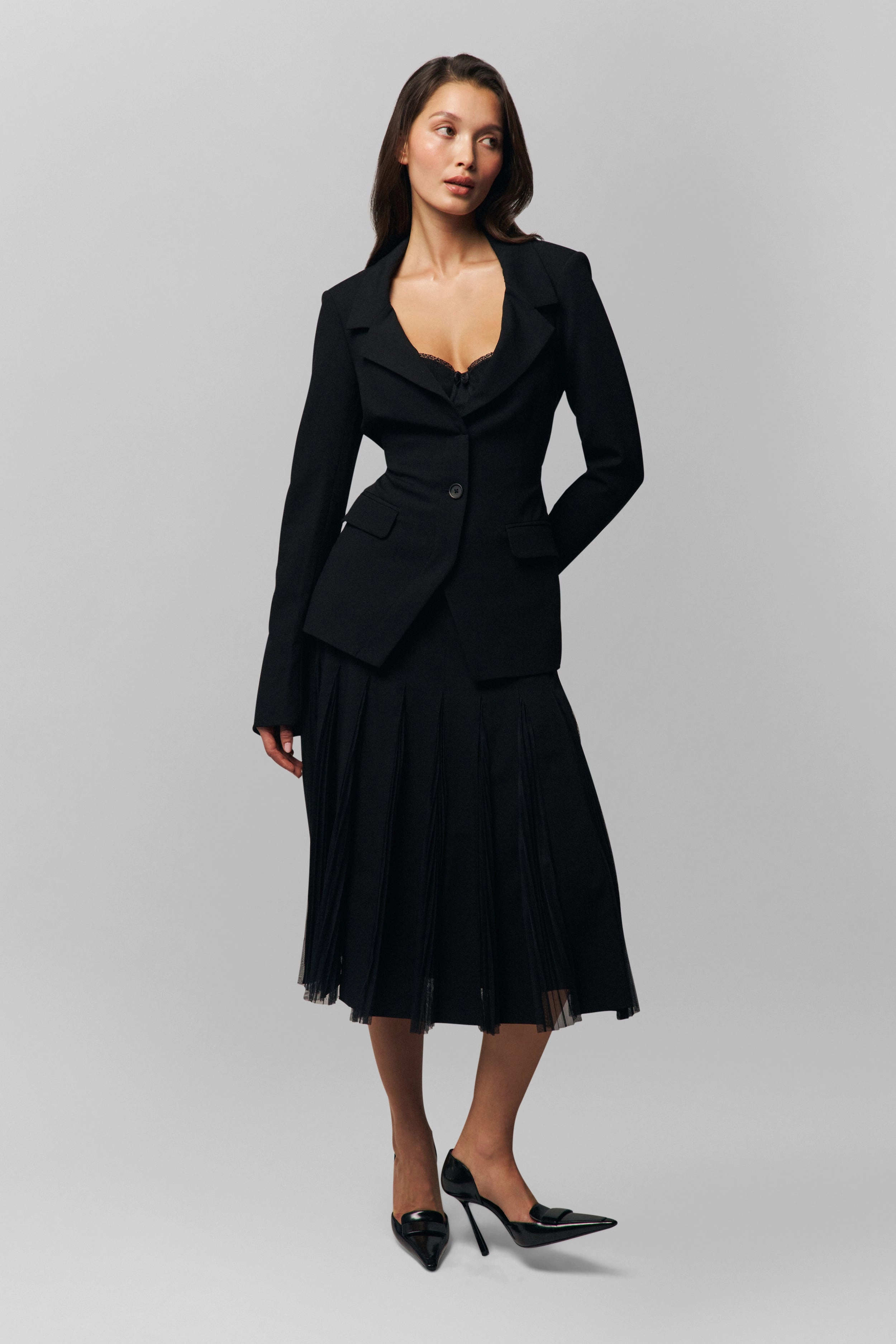Fashion Detail Outfit Moodset Gibson Chiffon Pleated Skirt