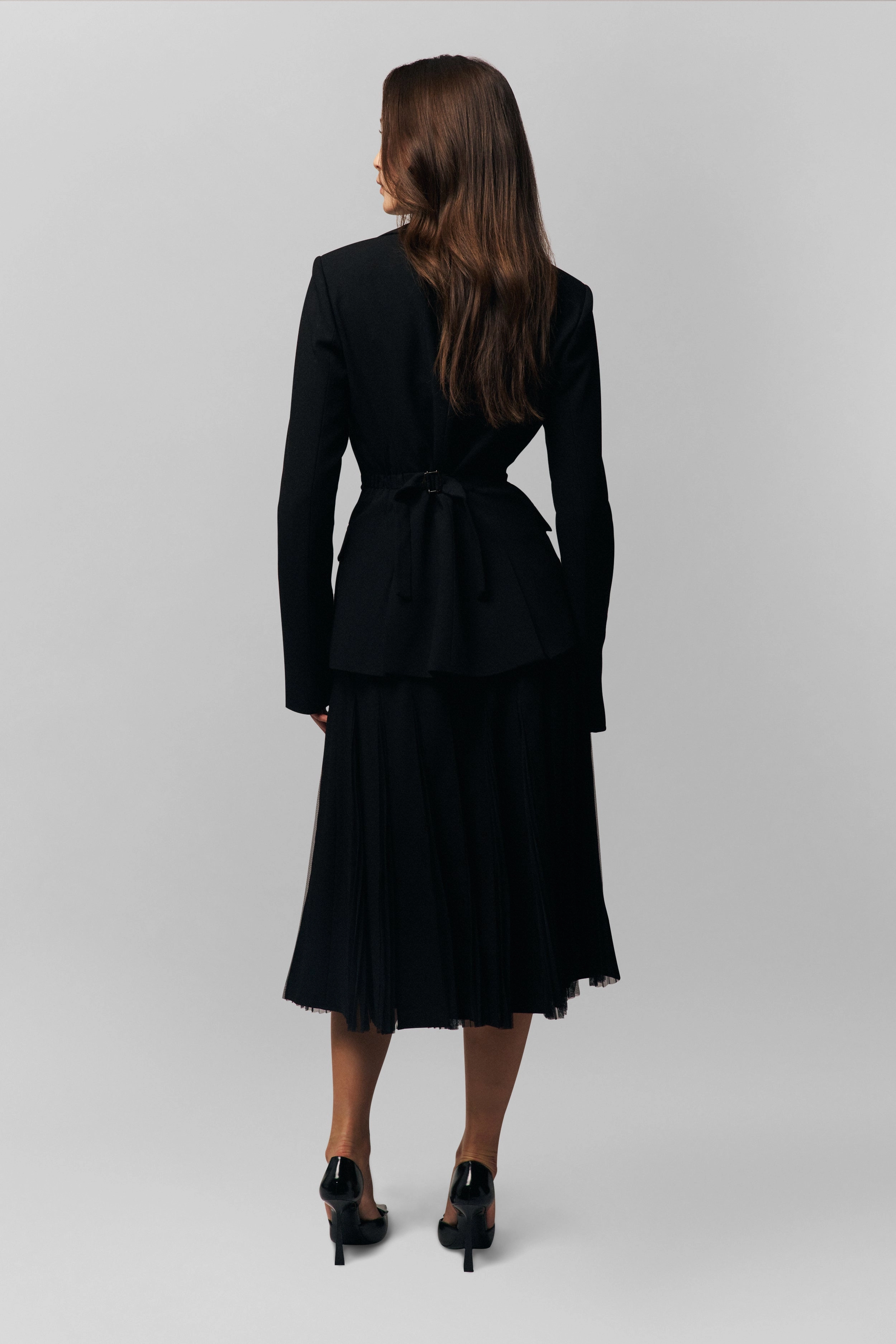 Semi Sheer Gibson Chiffon Pleated Skirt