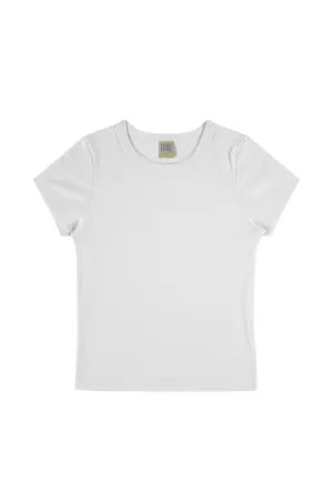 Compact Weave Fabric PuckerFree Surface Car Tee in White