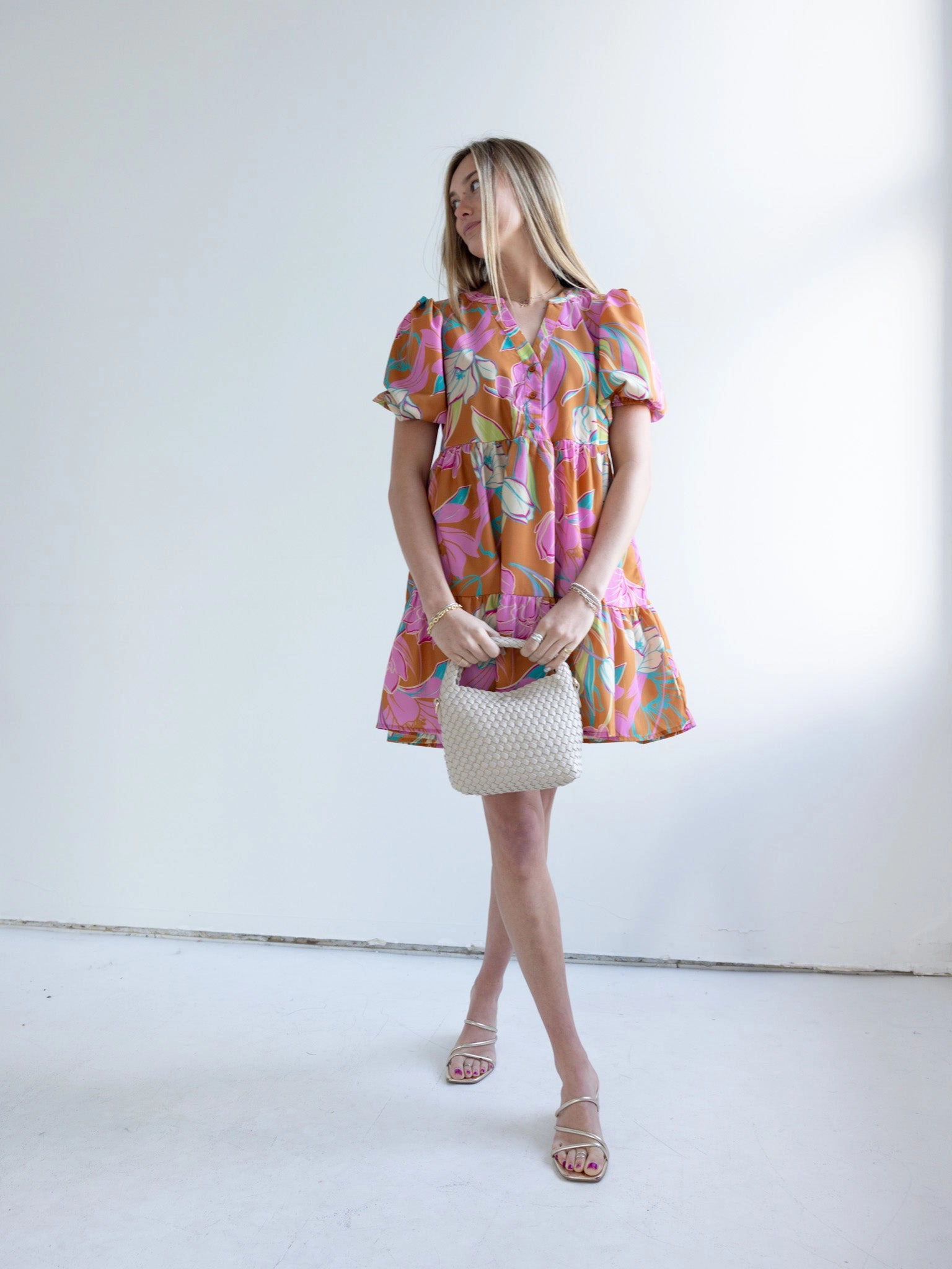 Textured Layers Soft Gradient Cari Mini Dress