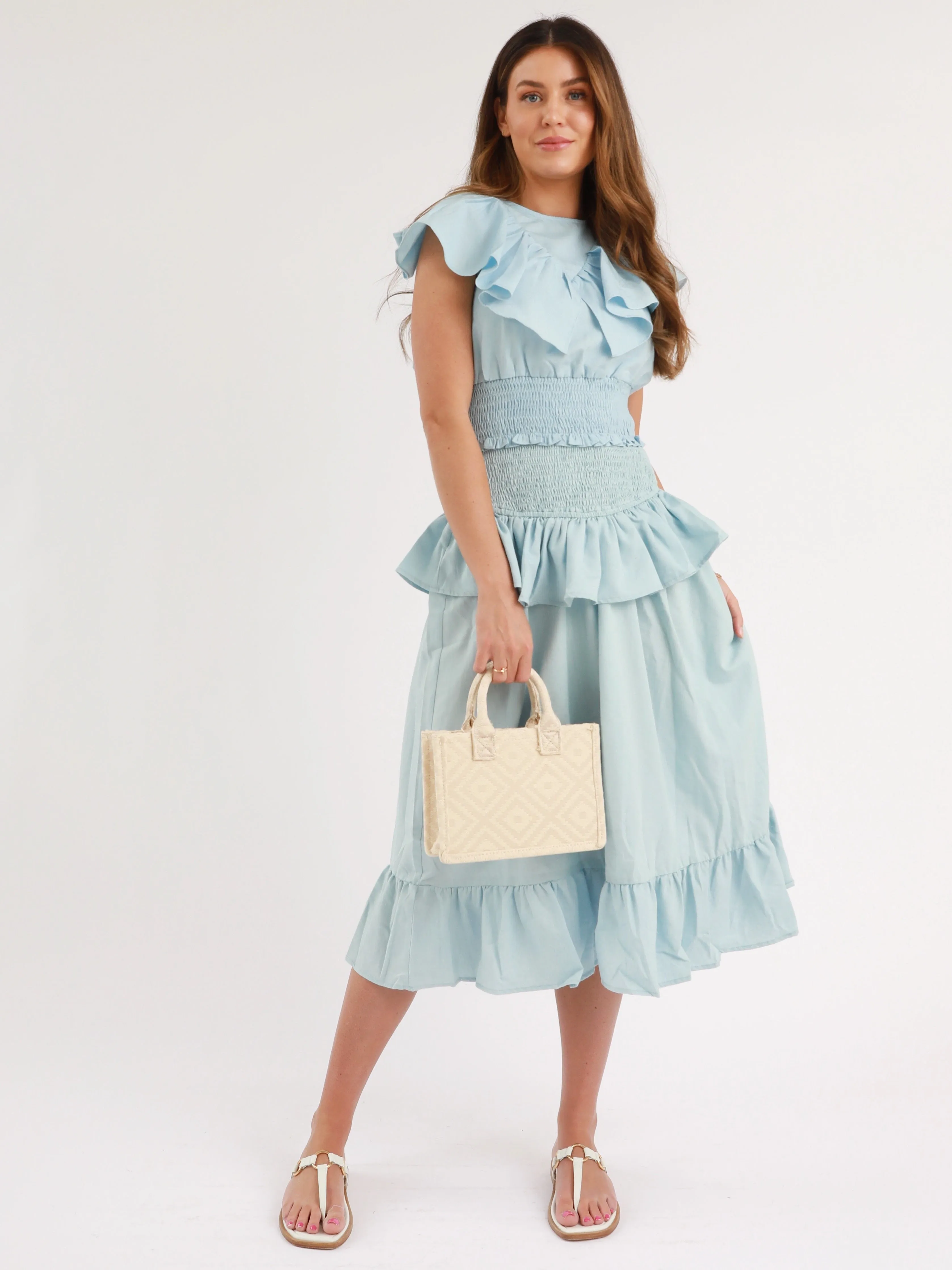 MultiPanelConstruction Carla Blouse in Denim Blue