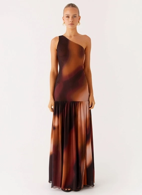 Elegant Fit Resort Outfit Carlina Maxi Dress - Black Gradient