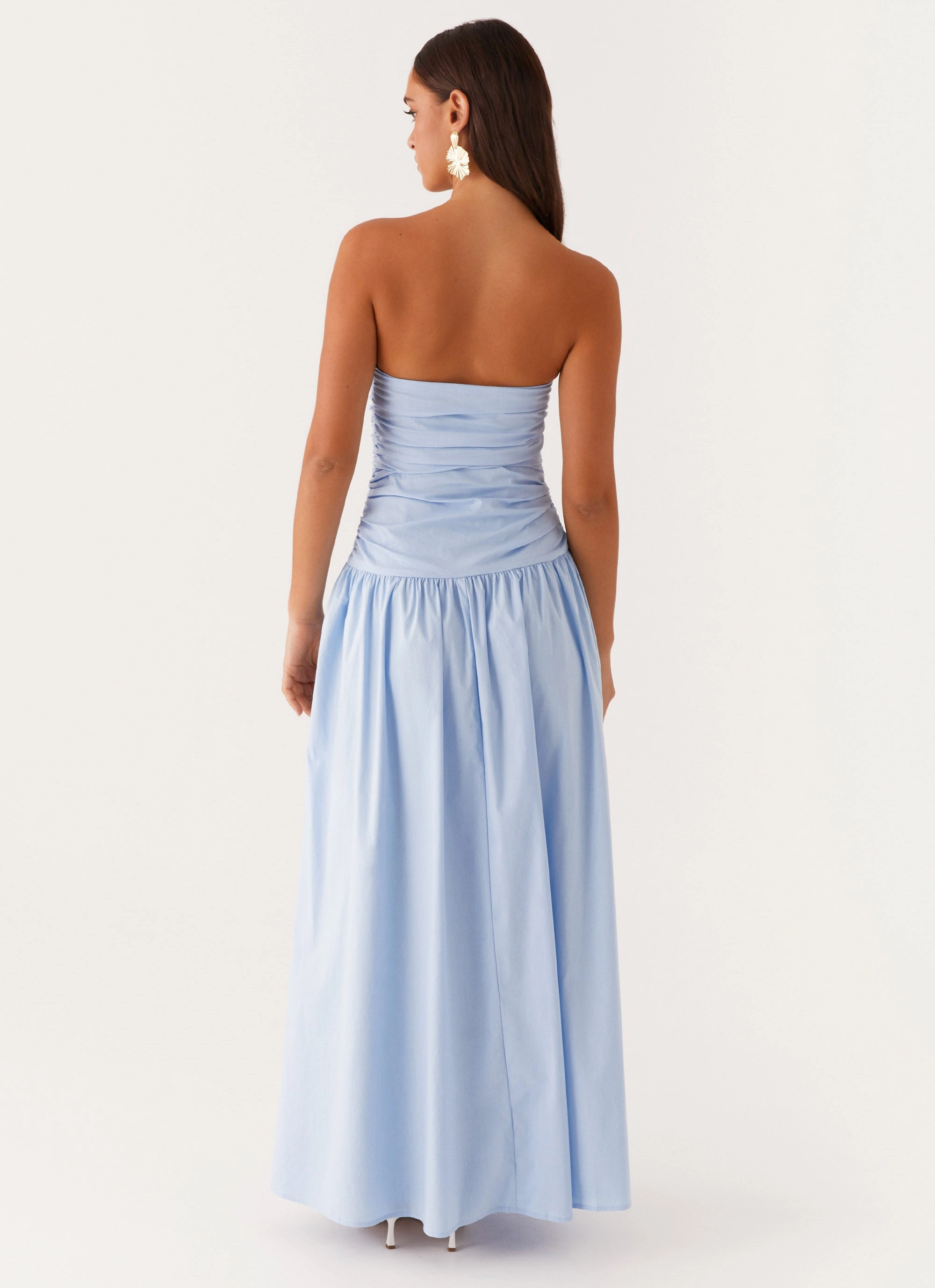 Sharp Design Cozy Mood Carmel Maxi Dress - Blue