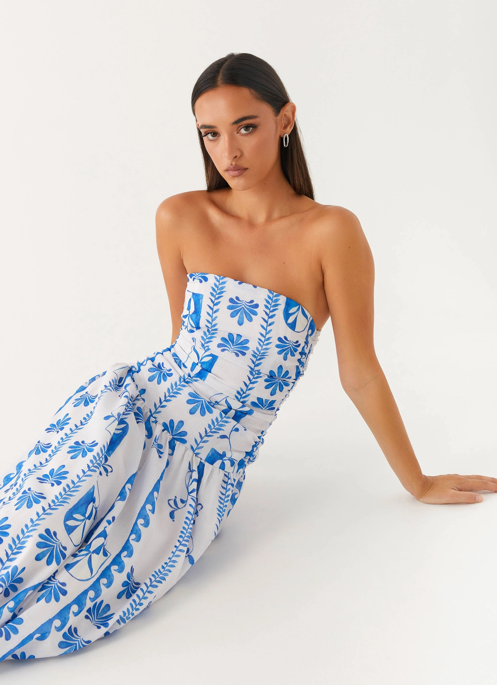 Carmel Maxi Dress - Floral Wave Art-Gallery Romantic Hour