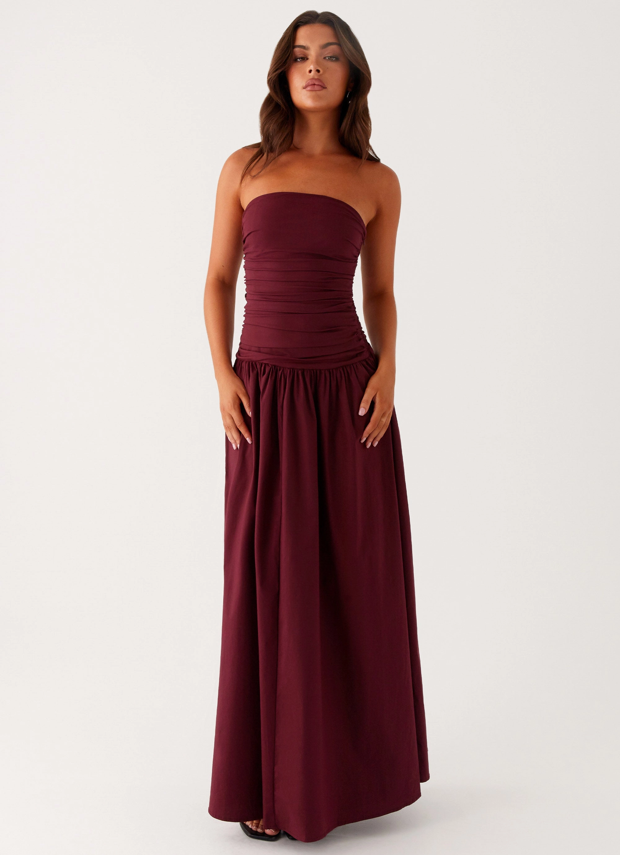 Carmel Maxi Dress - Mulberry Drape Wave Gift-Worthy