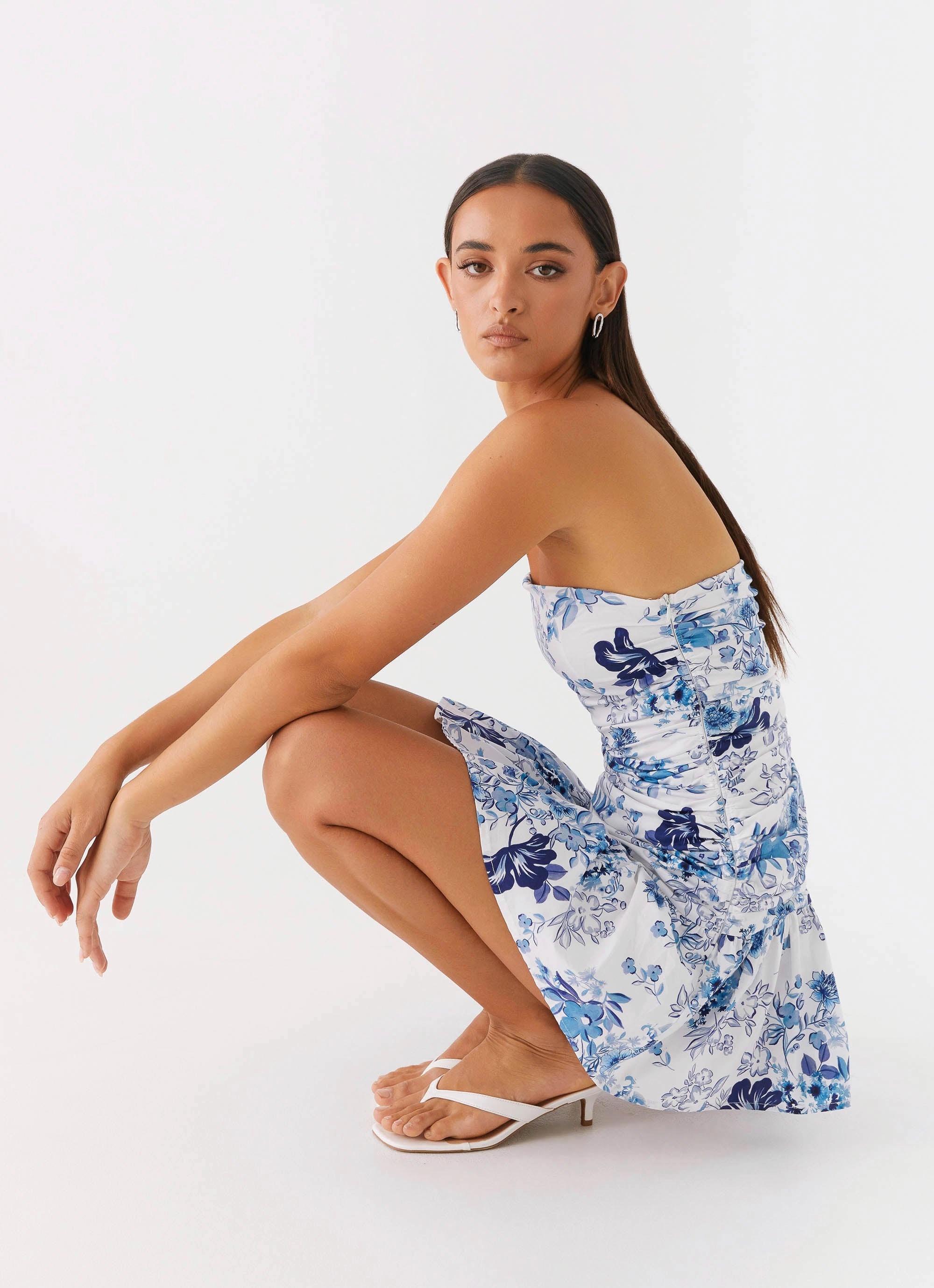 Carmel Mini Dress - Serene Sky Floral Relaxed Vibe