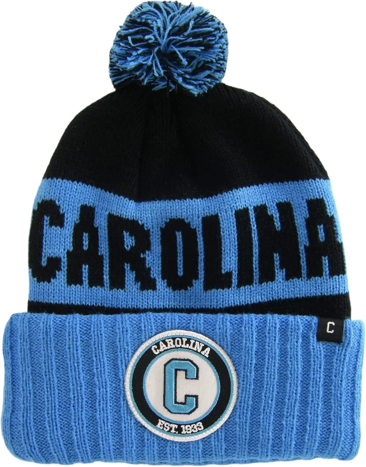 Carolina Ribbed Cuff Knit Winter Hat Pom Beanie
