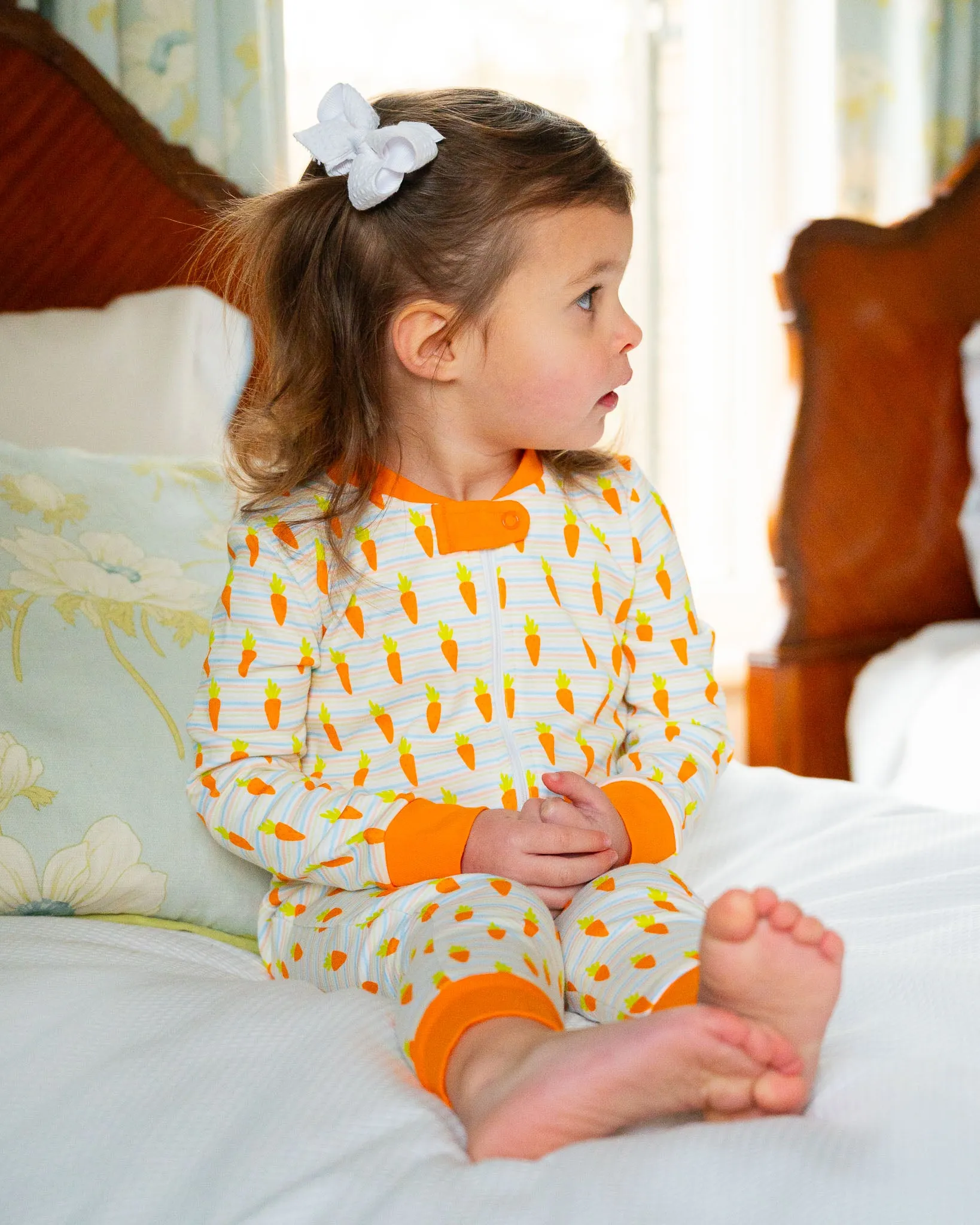 Carrots Striped Knit Zip Up Pajamas