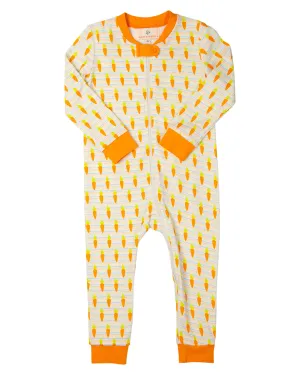 Carrots Striped Knit Zip Up Pajamas