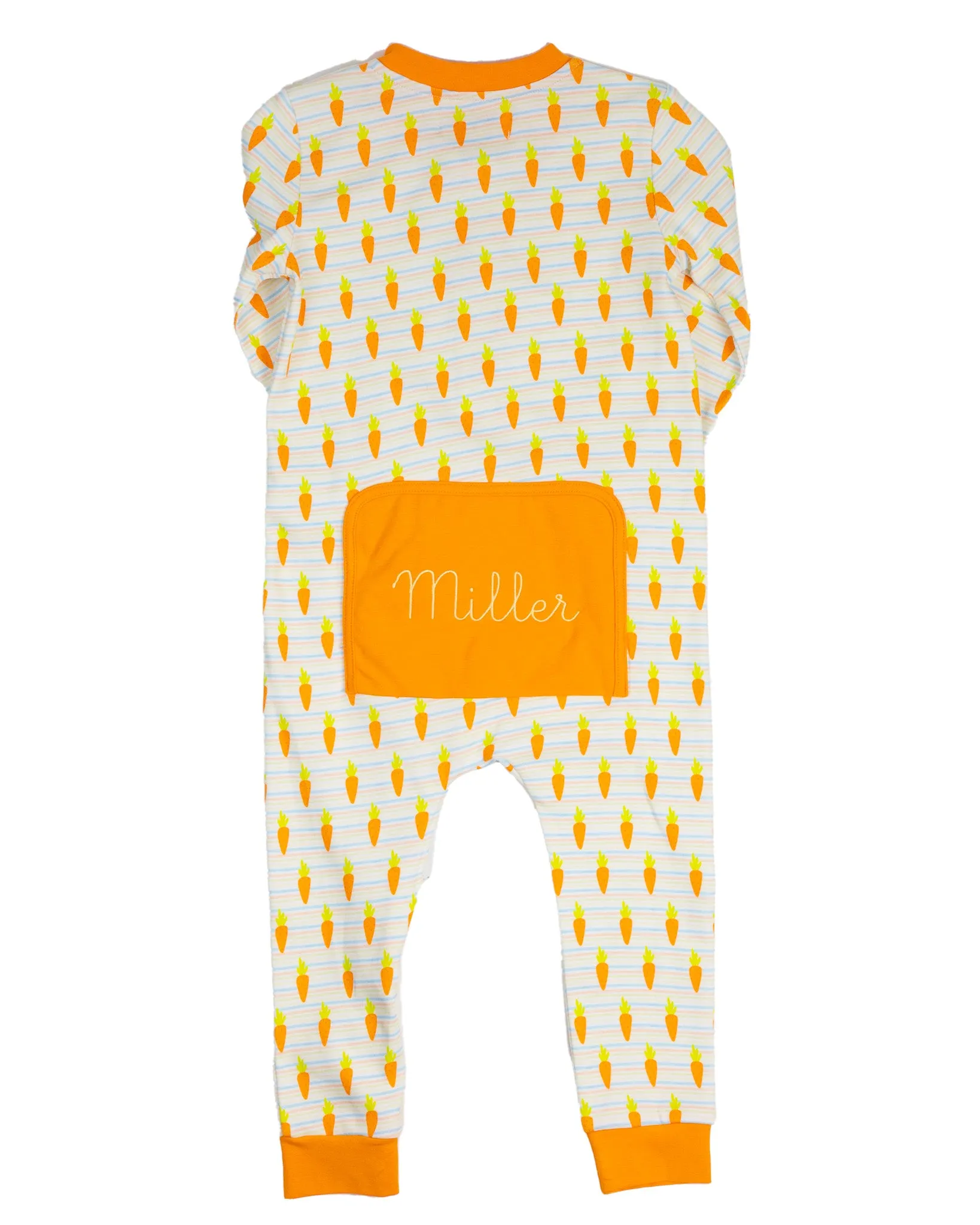 Carrots Striped Knit Zip Up Pajamas