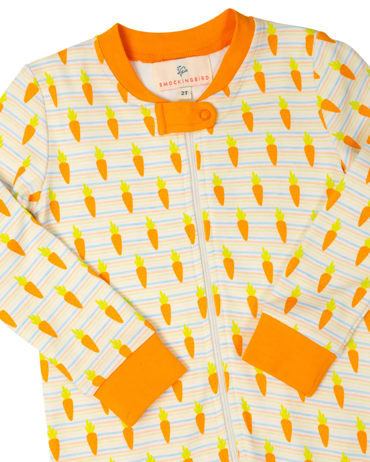 Carrots Striped Knit Zip Up Pajamas