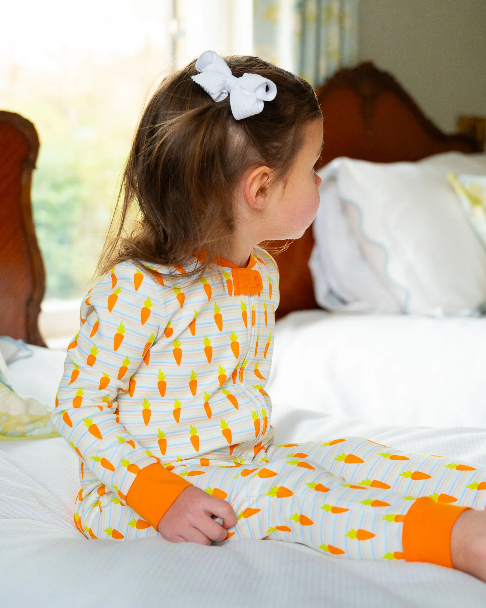 Carrots Striped Knit Zip Up Pajamas