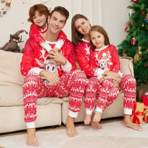 Cartoon Deer Snowflake Family Matching Pajamas Set