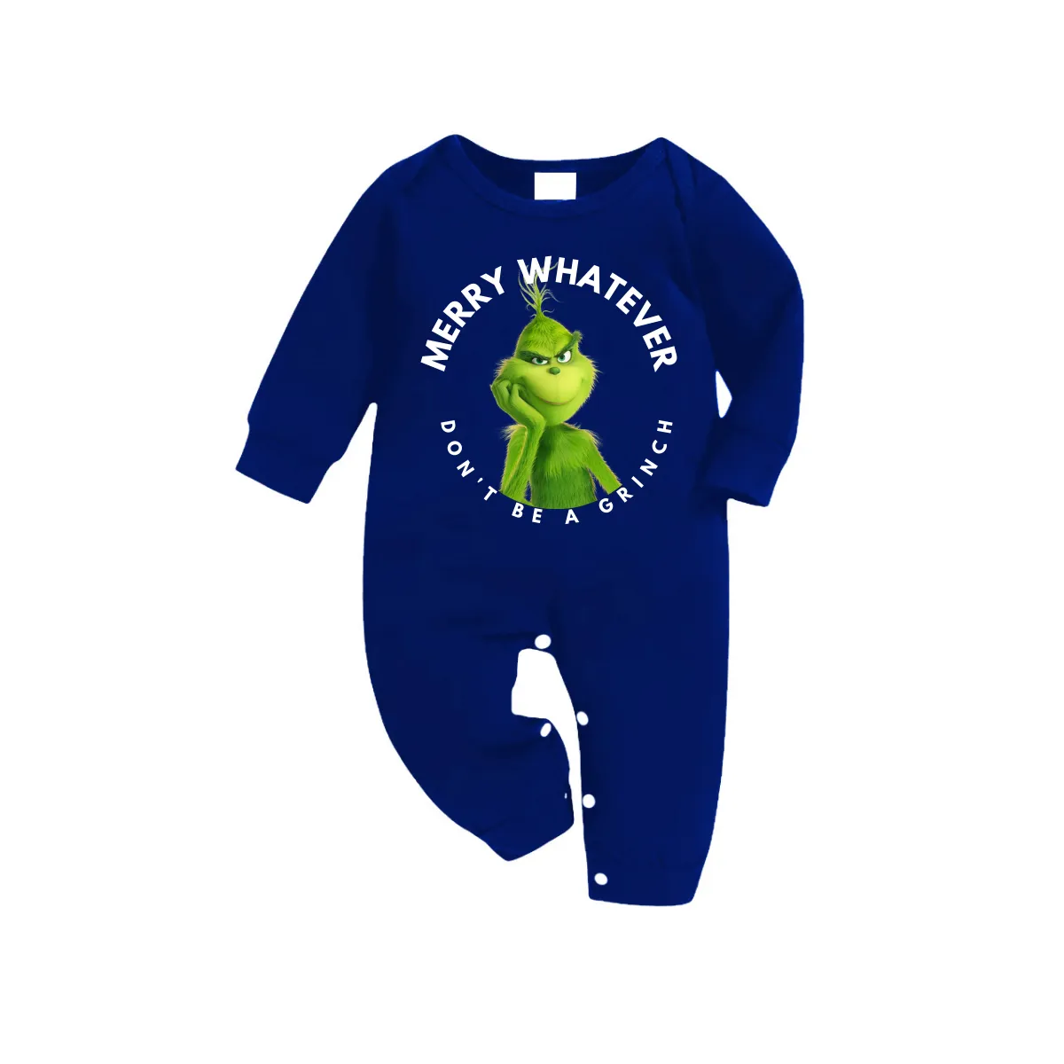 Cartoon Pattern and Funny Slogan Printed Blue and White Plaid Family Matching Pajamas