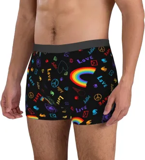 Cartoon Pride Lgbt Mens Underwear Boxer Briefs, Comfort Breathable Boxers For Men Regular