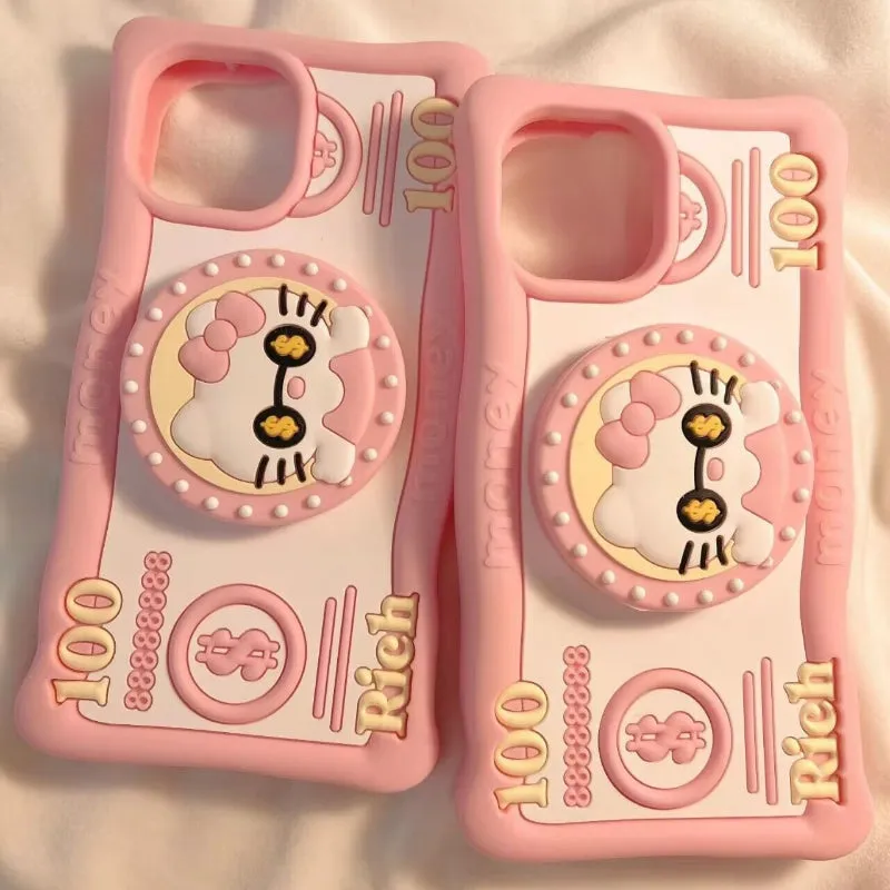 Cartoon Rich Pink Kitty Phone Case KI564