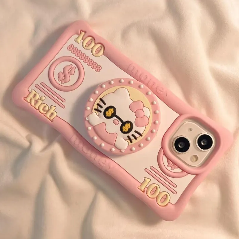 Cartoon Rich Pink Kitty Phone Case KI564
