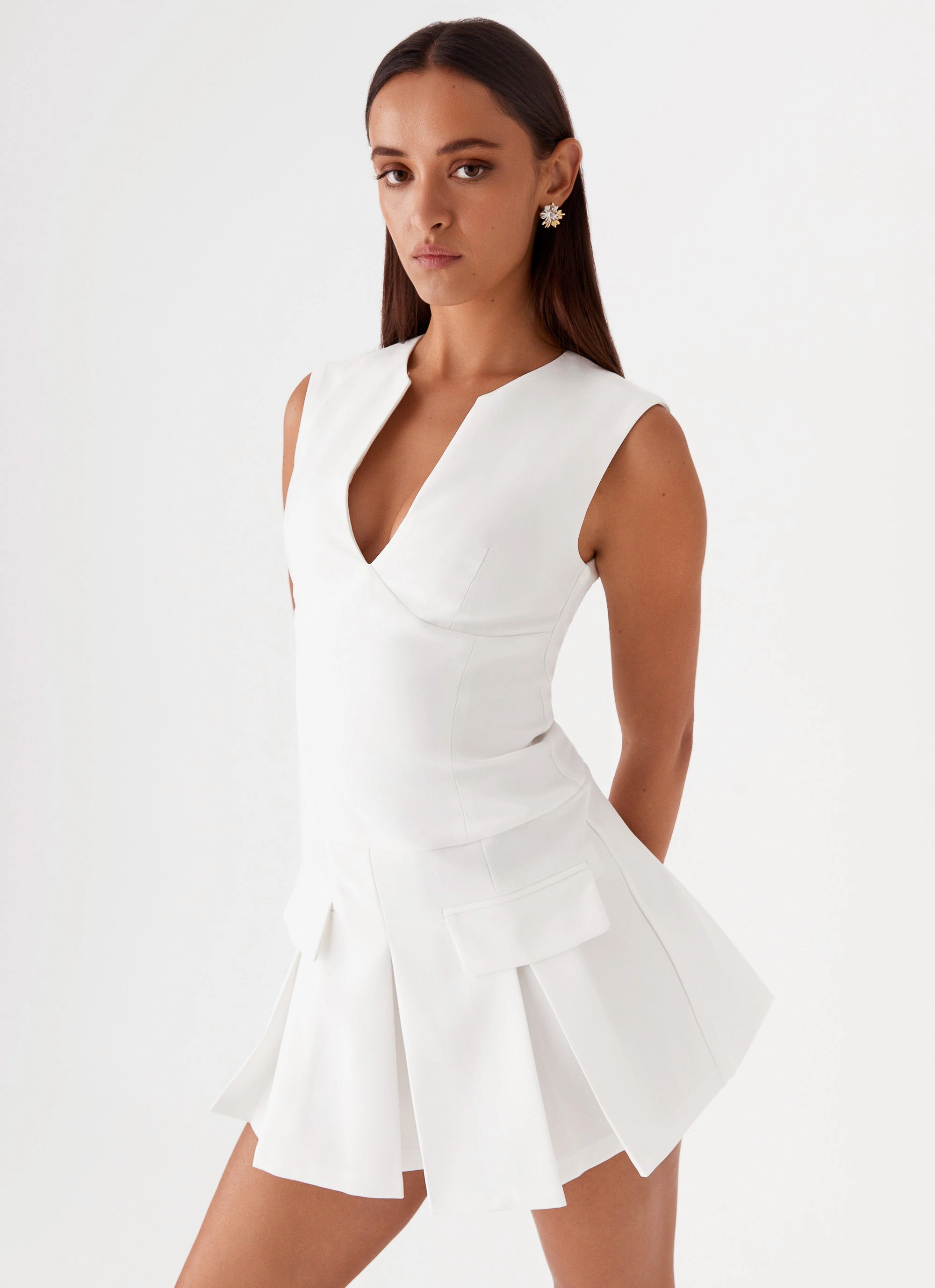 Cassia Mini Dress - White Everyday Favorite Neutrals Only