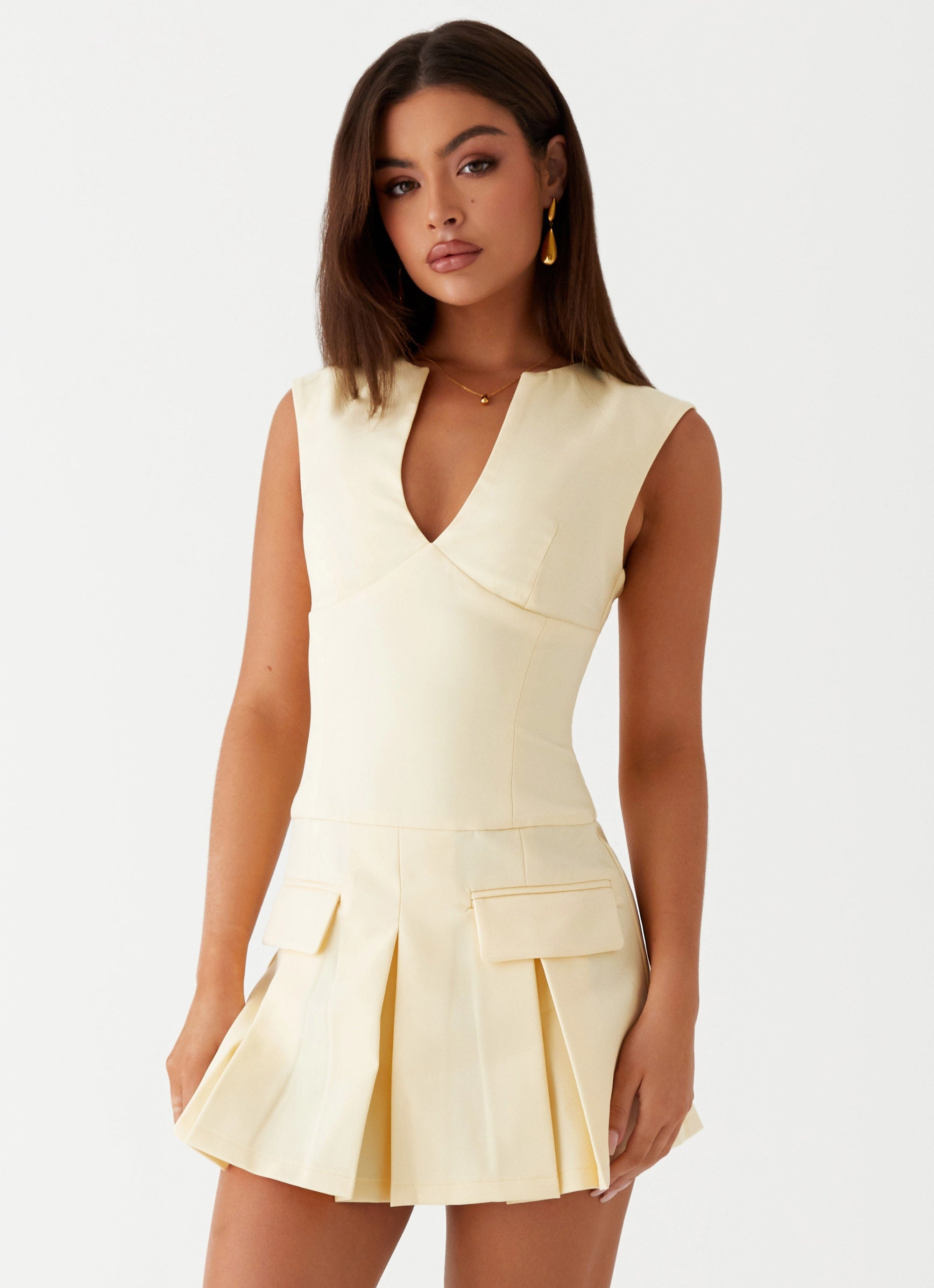 Layered Structure Weekend Outfit Cassia Mini Dress - Yellow