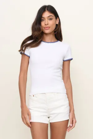 Cassis Rib Tee Casual Button-Down Wear Resistant Fabric