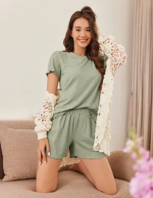 Casual 2-Piece Ribbed Knit Pajamas Set (US Only)