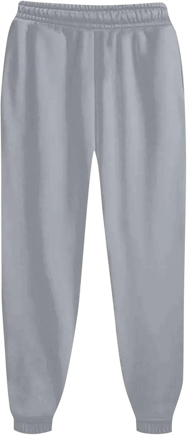 Casual Joggers for Women Fleece Elastic High Waisted Yoga Sweatpants Baggy Comfy Lounge Pants with Pockets