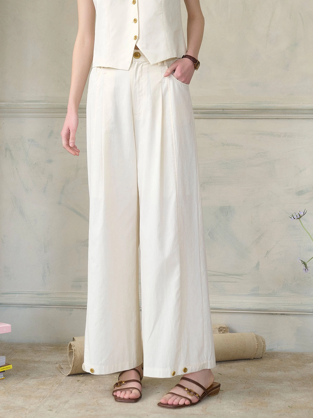 Briella Casual High-waisted Straight Trousers Body Friendly