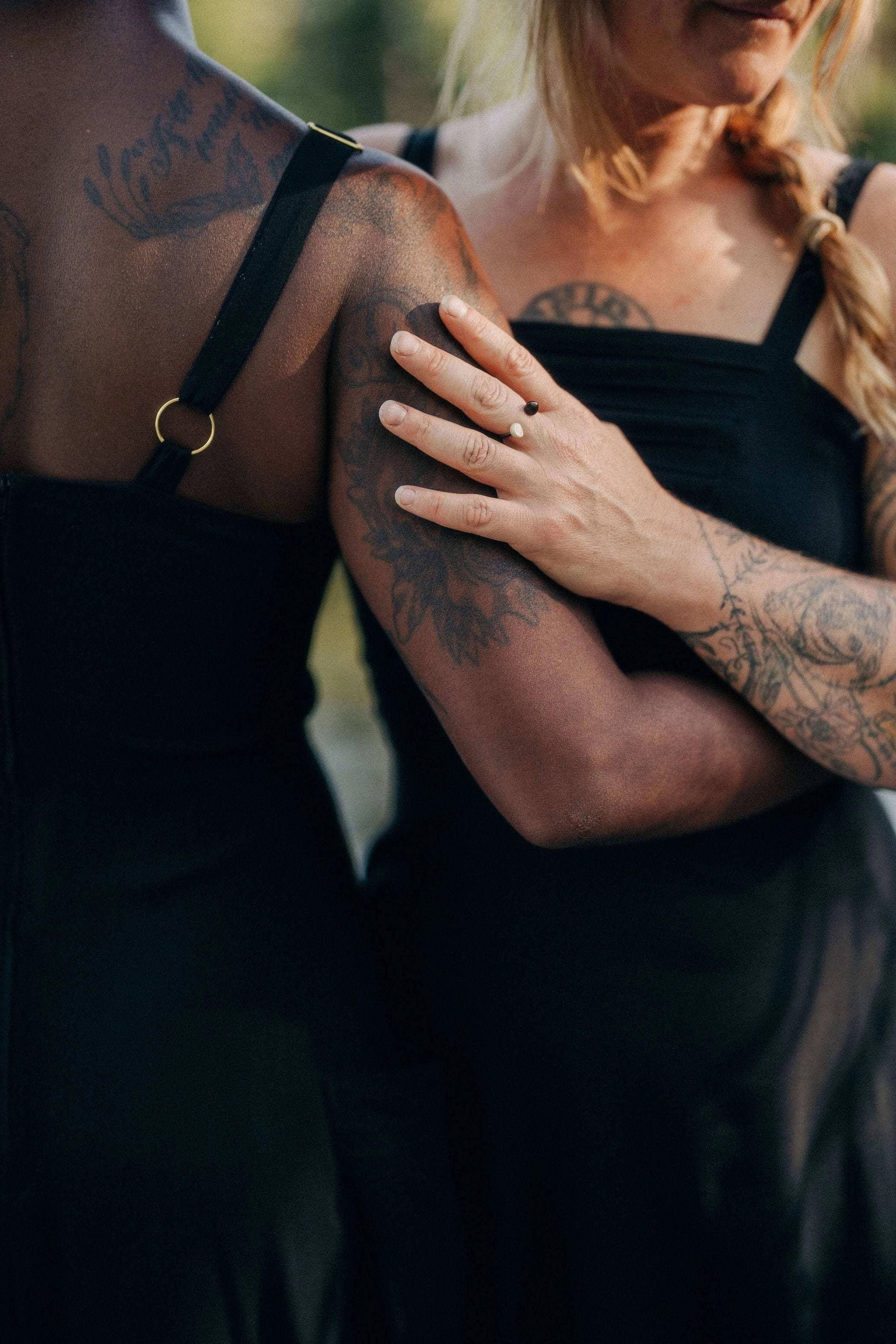 Uriah Dress in Black Challis Stream Cut