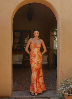 Carmen Maxi Dress - Sunset Floral Fresh Look