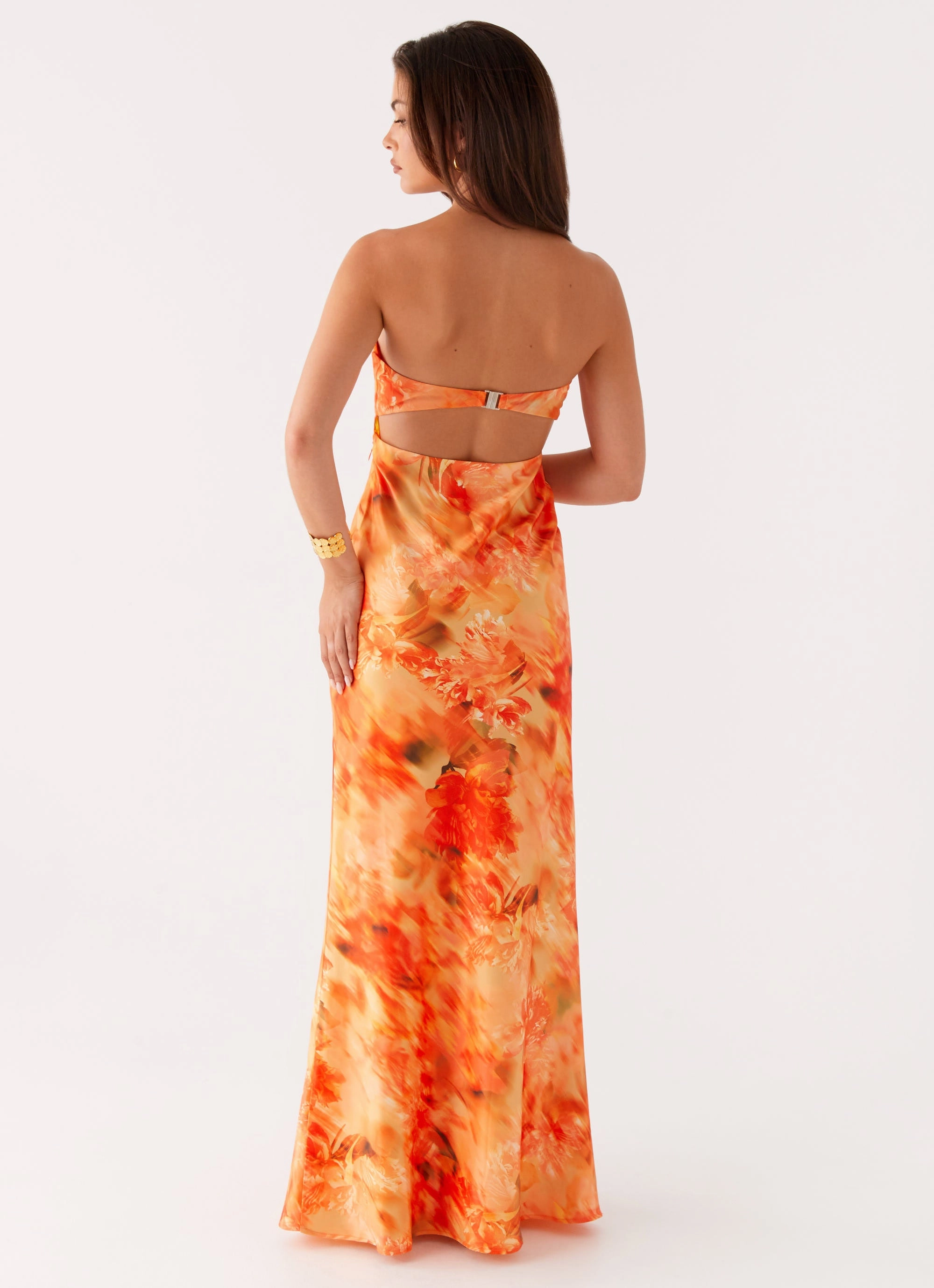 Carmen Maxi Dress - Sunset Floral Sophisticated Cut