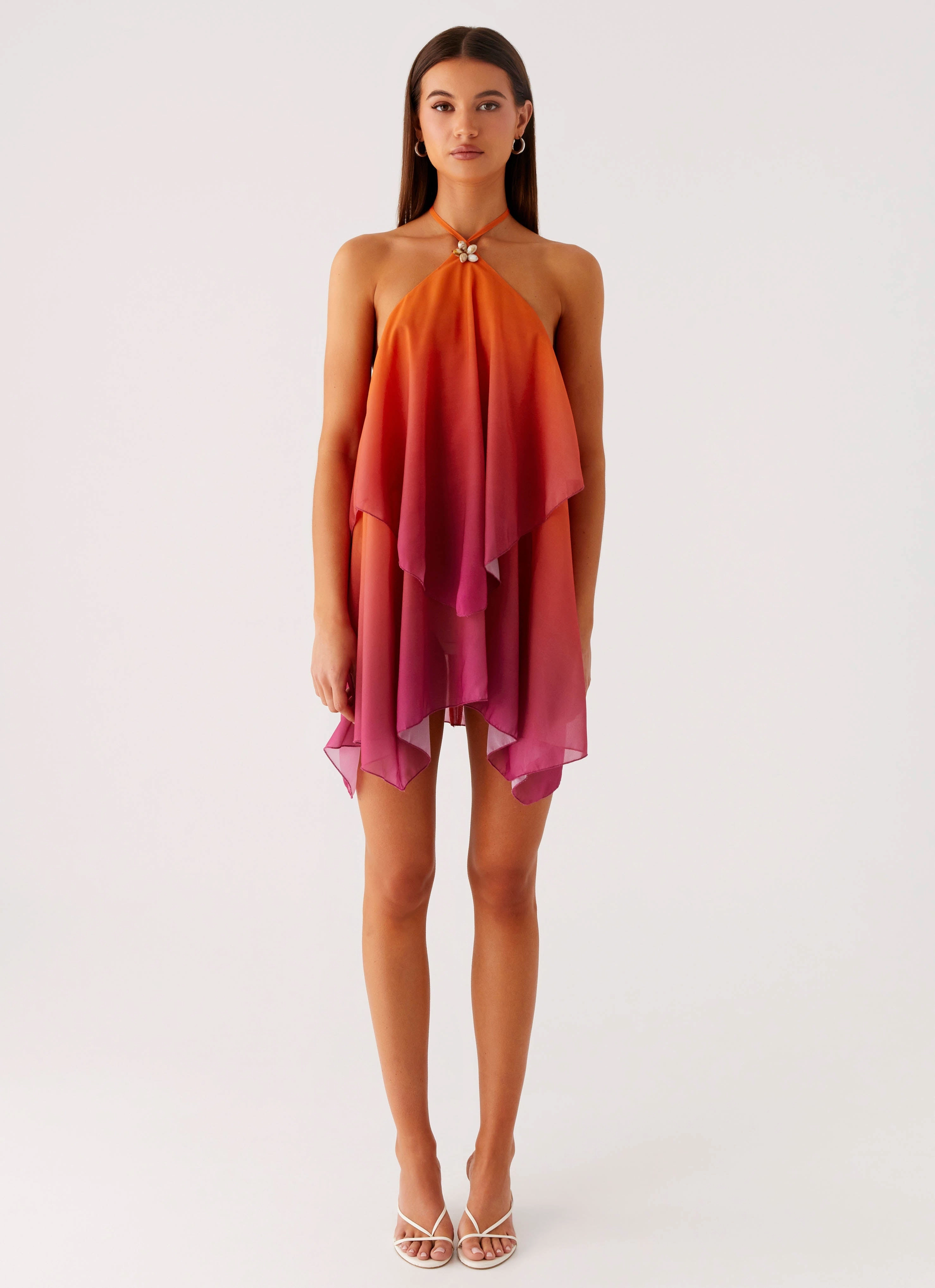 Twin Flame Mini Dress - Orange Gradient Modern Finish Pretty Glow